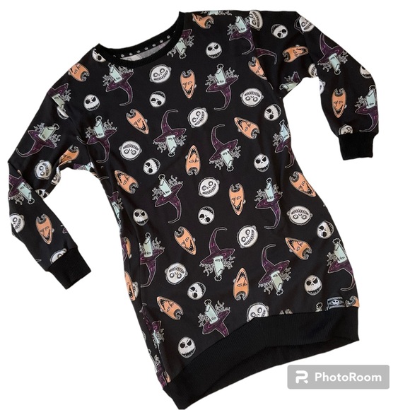 Disney Nightmare Before Christmas Black Sleepshirt Pajamas Nightgown S - Picture 2 of 11